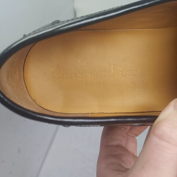 Christian Dior Black Code Logo Plaque Penny Lug Loafer - Picture 8 of 11